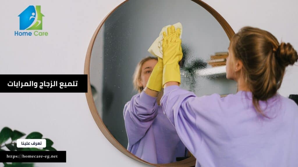 نظافة وتلميع الزجاج والمرايات